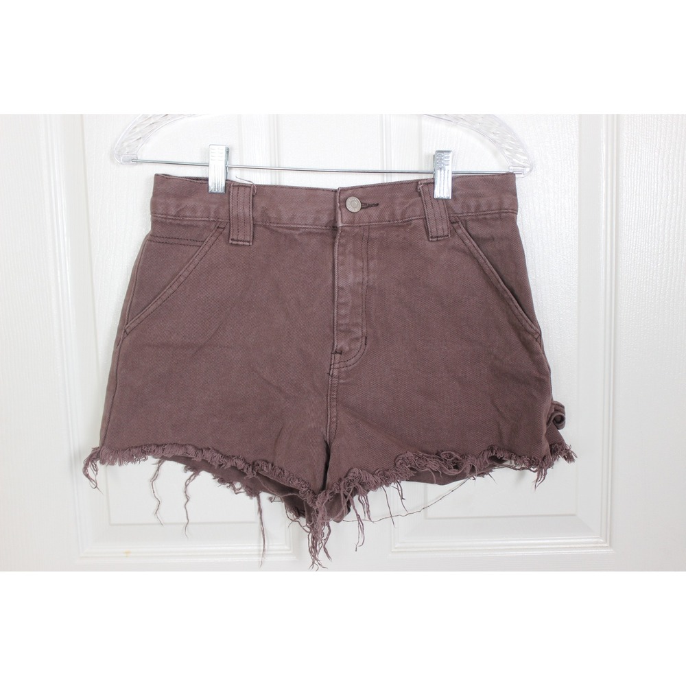 Pacsun Brown Distressed Frayed Hem High Rise Denim Shorts Womens Size 28